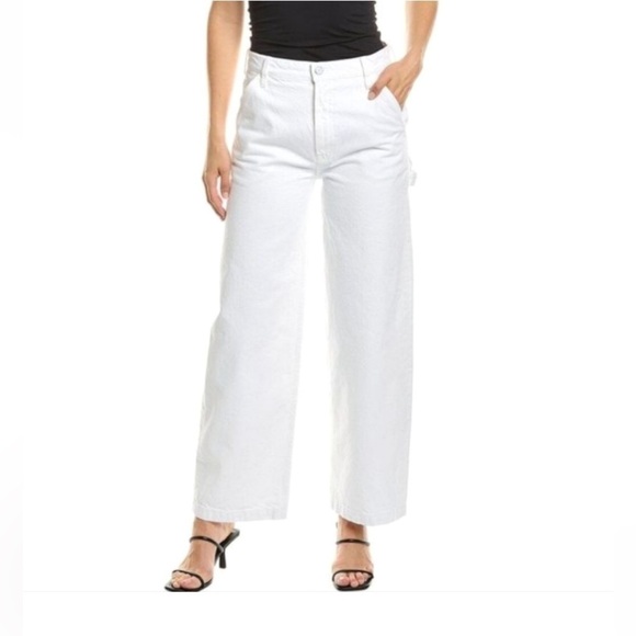 MOTHER Snacks The Fun Dip Utility Puddle jeans in Sticky Rice - Picture 14 of 16